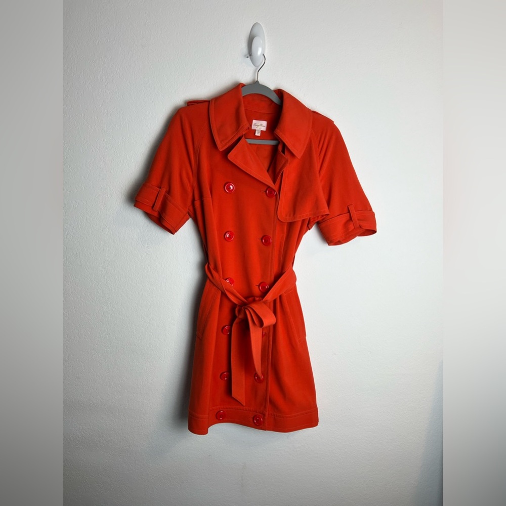 Tracy Reece New York Orange Trench Dress Jacket Fall Winter Office